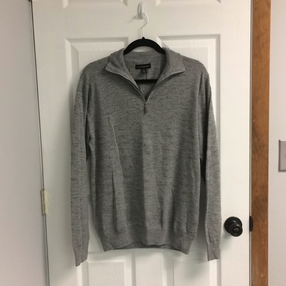 Gray Quarter-Zip Sweater